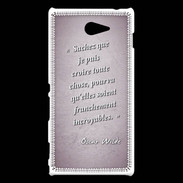 Coque Sony Xperia M2 Croire Rose Citation Oscar Wilde