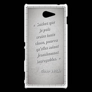 Coque Sony Xperia M2 Croire Gris Citation Oscar Wilde
