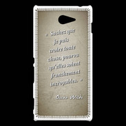 Coque Sony Xperia M2 Croire Sepia Citation Oscar Wilde