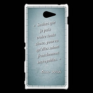 Coque Sony Xperia M2 Croire Turquoise Citation Oscar Wilde