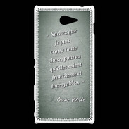 Coque Sony Xperia M2 Croire Vert Citation Oscar Wilde