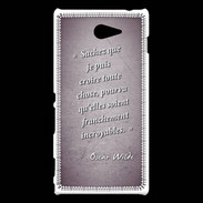 Coque Sony Xperia M2 Croire Violet Citation Oscar Wilde