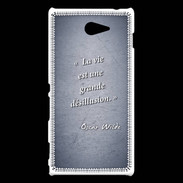 Coque Sony Xperia M2 Désillusion vie Bleu Citation Oscar Wilde