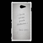 Coque Sony Xperia M2 Désillusion vie Gris Citation Oscar Wilde