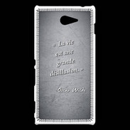 Coque Sony Xperia M2 Désillusion vie Noir Citation Oscar Wilde
