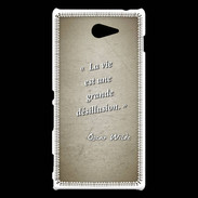 Coque Sony Xperia M2 Désillusion vie Sepia Citation Oscar Wilde