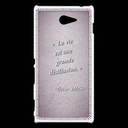 Coque Sony Xperia M2 Désillusion vie Rose Citation Oscar Wilde