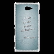 Coque Sony Xperia M2 Désillusion vie Turquoise Citation Oscar Wilde