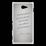 Coque Sony Xperia M2 Incertitude amour Gris Citation Oscar Wilde