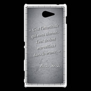 Coque Sony Xperia M2 Incertitude amour Noir Citation Oscar Wilde