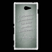 Coque Sony Xperia M2 Incertitude amour Vert Citation Oscar Wilde