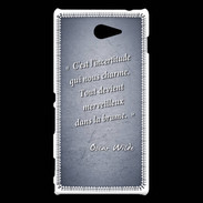 Coque Sony Xperia M2 Incertitude Bleu Citation Oscar Wilde