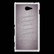 Coque Sony Xperia M2 Incertitude Violet Citation Oscar Wilde