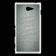Coque Sony Xperia M2 Incertitude Vert Citation Oscar Wilde