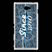 Coque Sony Xperia M2 Since crane bleu 1970