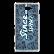 Coque Sony Xperia M2 Since crane bleu 1980