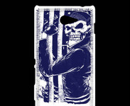 Coque Sony Xperia M2 Tête de mort Biker USA