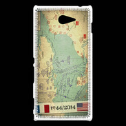 Coque Sony Xperia M2 Débarquement Normandie Carte ZG