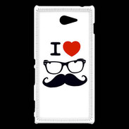 Coque Sony Xperia M2 I love Lunette Moustache