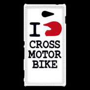 Coque Sony Xperia M2 i love Cross Motor