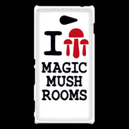 Coque Sony Xperia M2 I love Mushrooms