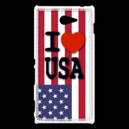 Coque Sony Xperia M2 I love USA 3