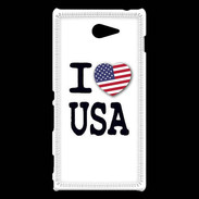 Coque Sony Xperia M2 I love USA 2