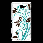Coque Sony Xperia M2 motif floral bleu clair