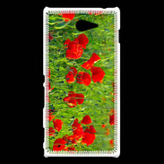 Coque Sony Xperia M2 DP champs de coquelicots