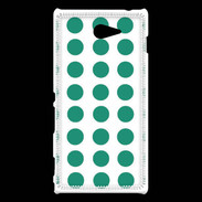 Coque Sony Xperia M2 pois vert d'eau