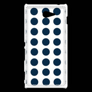 Coque Sony Xperia M2 pois bleu marine