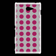 Coque Sony Xperia M2 pois gris & framboise