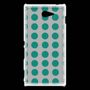 Coque Sony Xperia M2 pois gris & turquoise