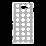 Coque Sony Xperia M2 pois gris & blanc