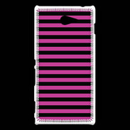 Coque Sony Xperia M2 rayures noires et roses