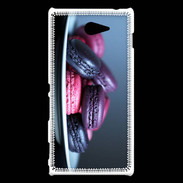 Coque Sony Xperia M2 Macaron mauve PR 10