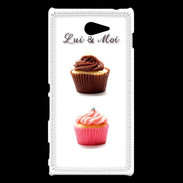 Coque Sony Xperia M2 Cupcake lui et moi PR