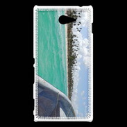 Coque Sony Xperia M2 Bord de plage en bateau