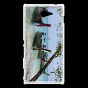 Coque Sony Xperia M2 DP Barge en bord de plage 2