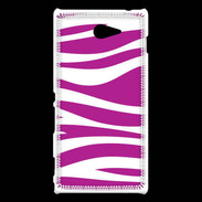 Coque Sony Xperia M2 zèbre rose & blanc