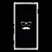 Coque Sony Xperia M2 moustache noir & blanc