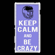 Coque Sony Xperia M2 Keep calm Be Crazy Bleu