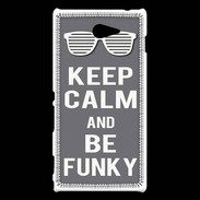 Coque Sony Xperia M2 Keep Calm Funky Gris