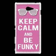 Coque Sony Xperia M2 Keep Calm Funky Rose
