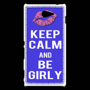 Coque Sony Xperia M2 Keep Calm Girly Bleu