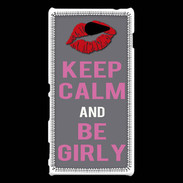 Coque Sony Xperia M2 Keep Calm Girl Gris