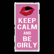 Coque Sony Xperia M2 Keep Calm Girly Rose