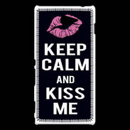 Coque Sony Xperia M2 Keep Calm Kiss me Noir