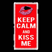 Coque Sony Xperia M2 Keep Calm Kiss me Rouge