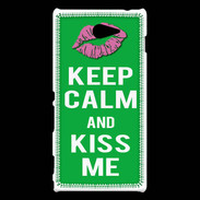 Coque Sony Xperia M2 Keep Calm Kiss me Vert